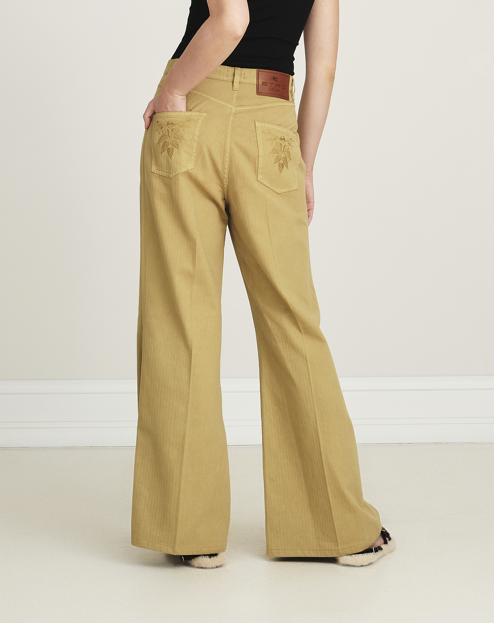 Etro - Khaki Green High Waisted Flared Jeans 30